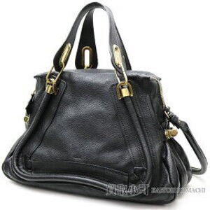 Chloe Paraty Handbag Black Calfskin Leather Shoulder Bag